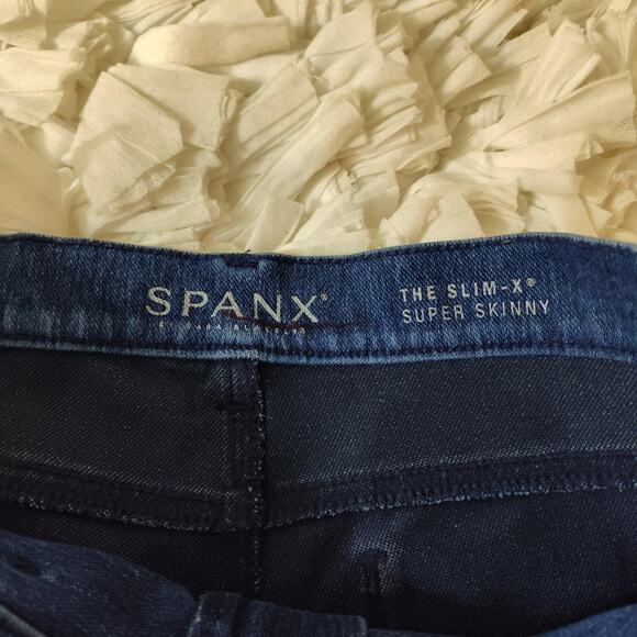 Spanx Jeans Womens 29 Blue The Slim X Super Skinny High Rise Stretch Denim - Picture 10 of 15